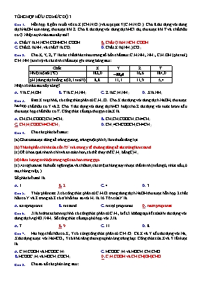 Đề ôn thi THPT Quốc gia môn Hóa học hữu cơ